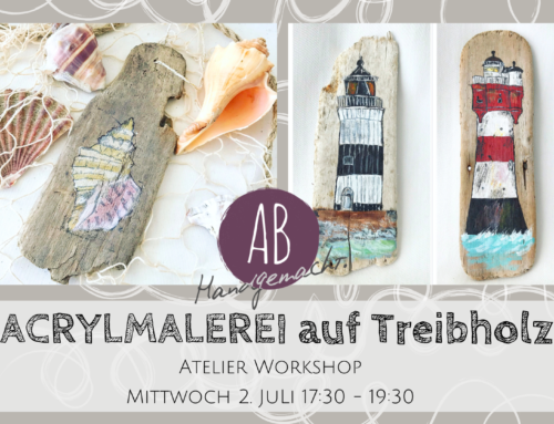 Acrylmalerei auf Treibholz