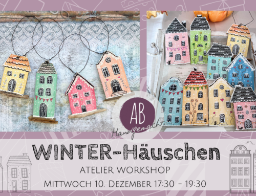 Winterhäuschen Upcycling aus Karton mit Treibholz